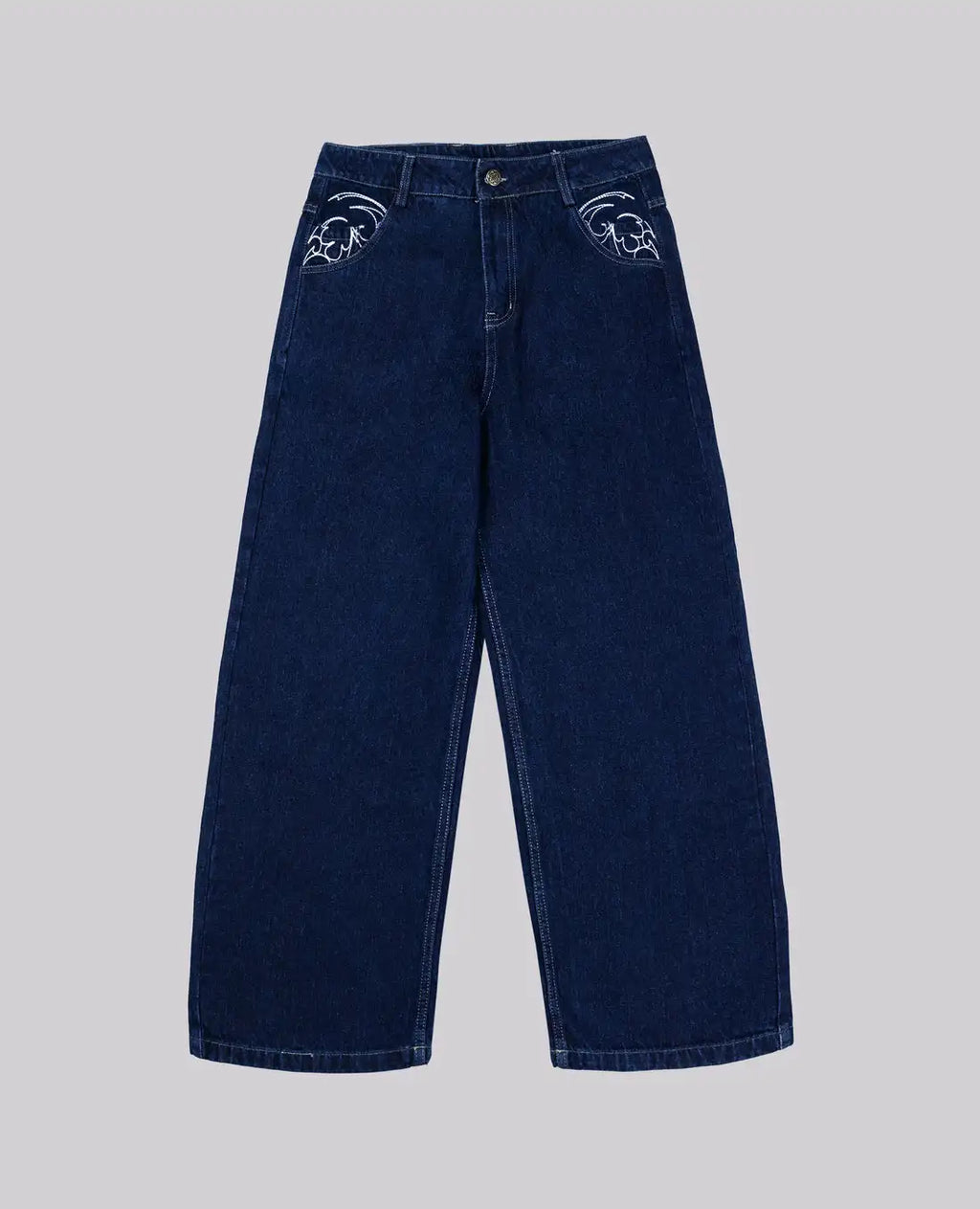 90s Retro Embroidered Straight Leg Jeans
