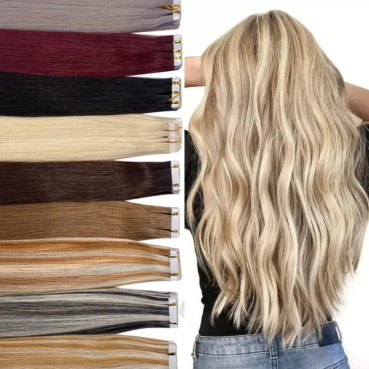 18" Seamless Tape-In Human Hair Extensions