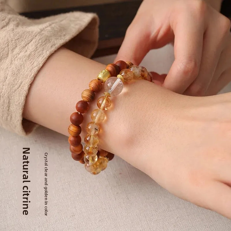Original Yellow Crystal Double Wrap Bracelet for Men & Women