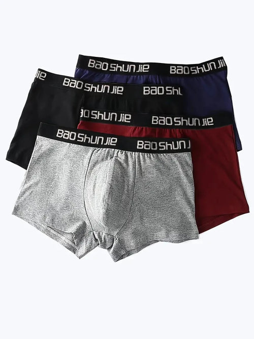 4 piece Men Underwear Cotton Men Boxer Shorts Medium Waist Breathable
