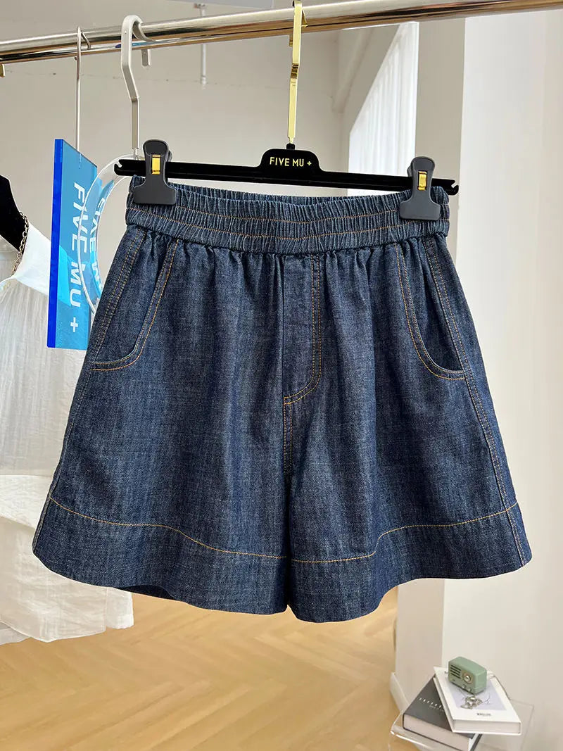 Women's Drawstring Denim Summer Shorts