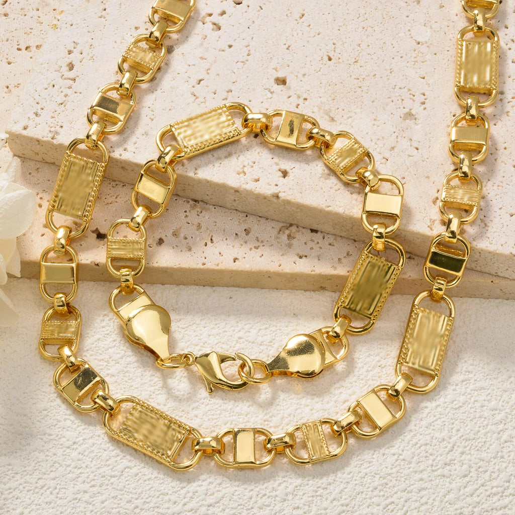 ZEADear Gold Chain Necklace & Bracelet Jewelry Set