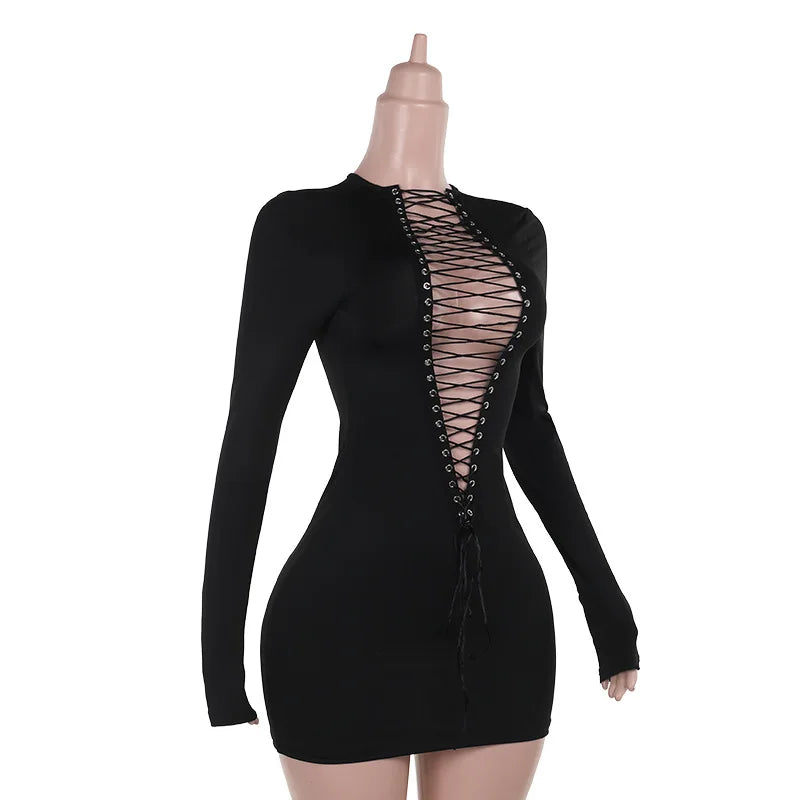 Weird Puss Shirred Body-con Mini Dress