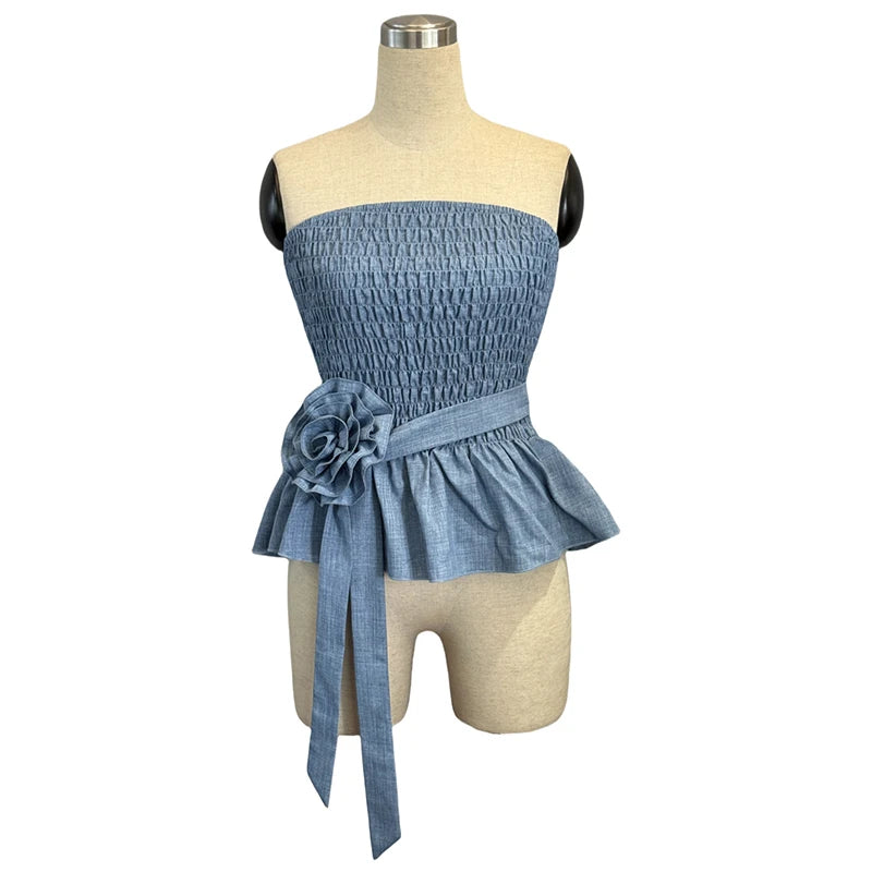 Women's Elegant Strapless Knitted Tube Top