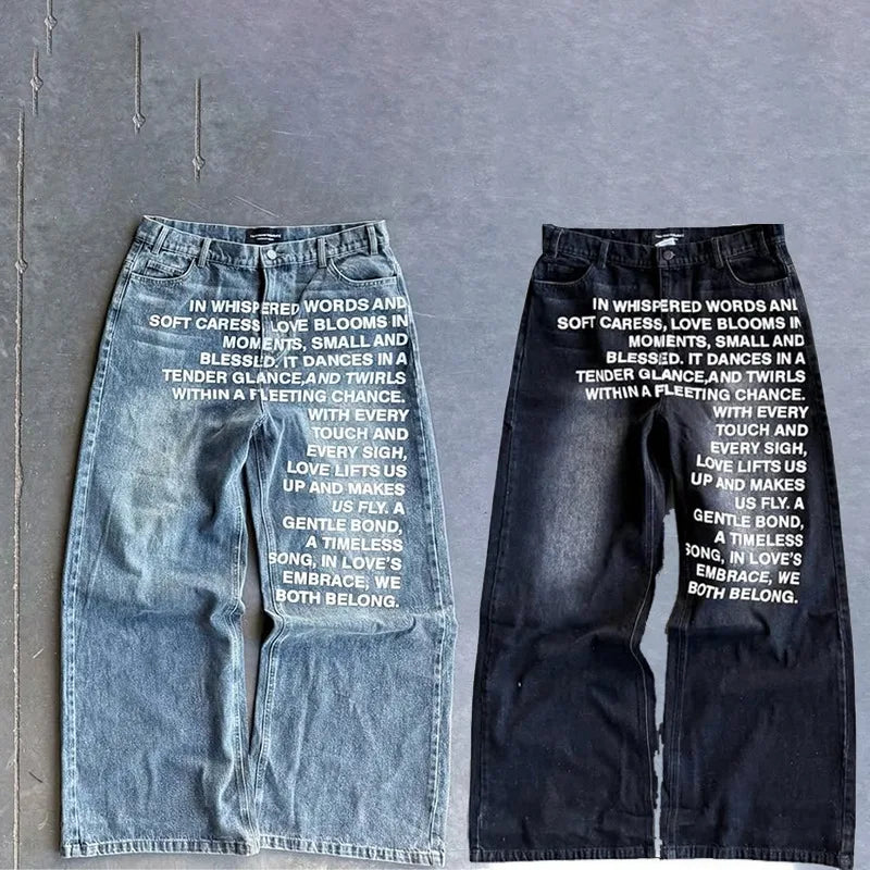 Vintage American Wide Leg Streetwear Jeans