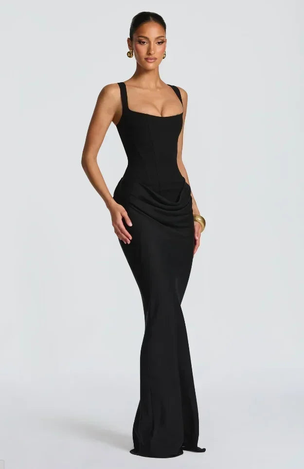 Women's Elegant Pleated Sling Party Dress