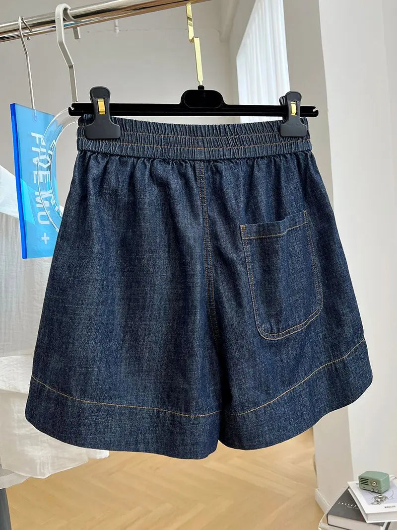 Women's Drawstring Denim Summer Shorts