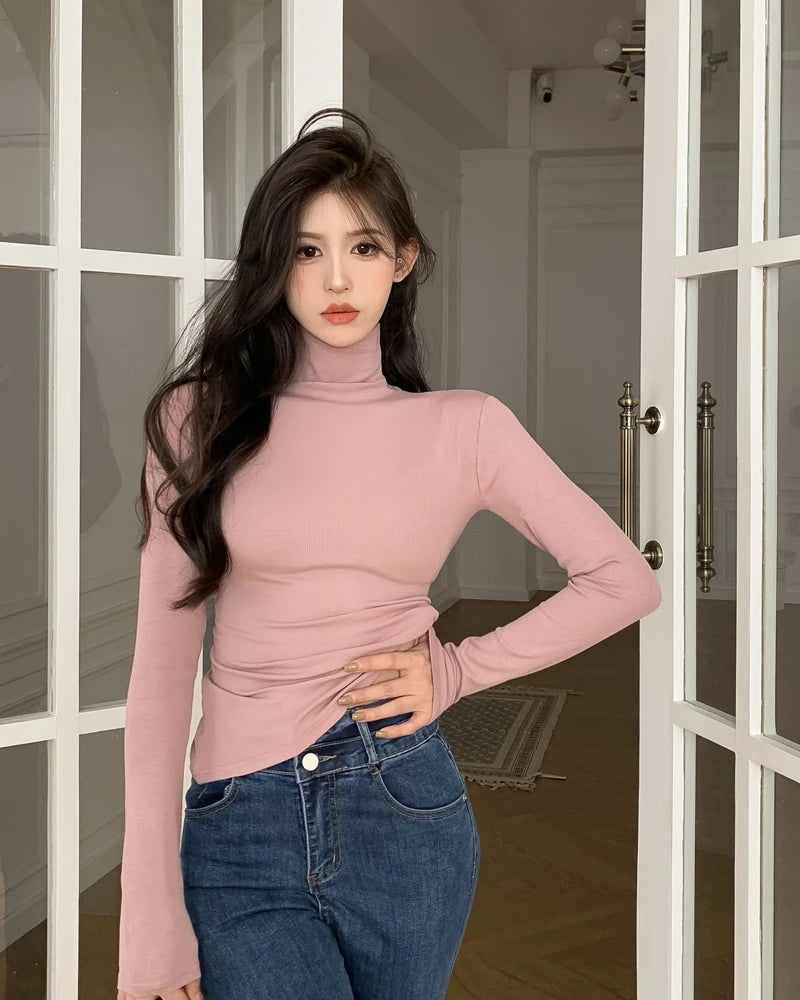 Women’s High Collar Fleece Base Layer Top