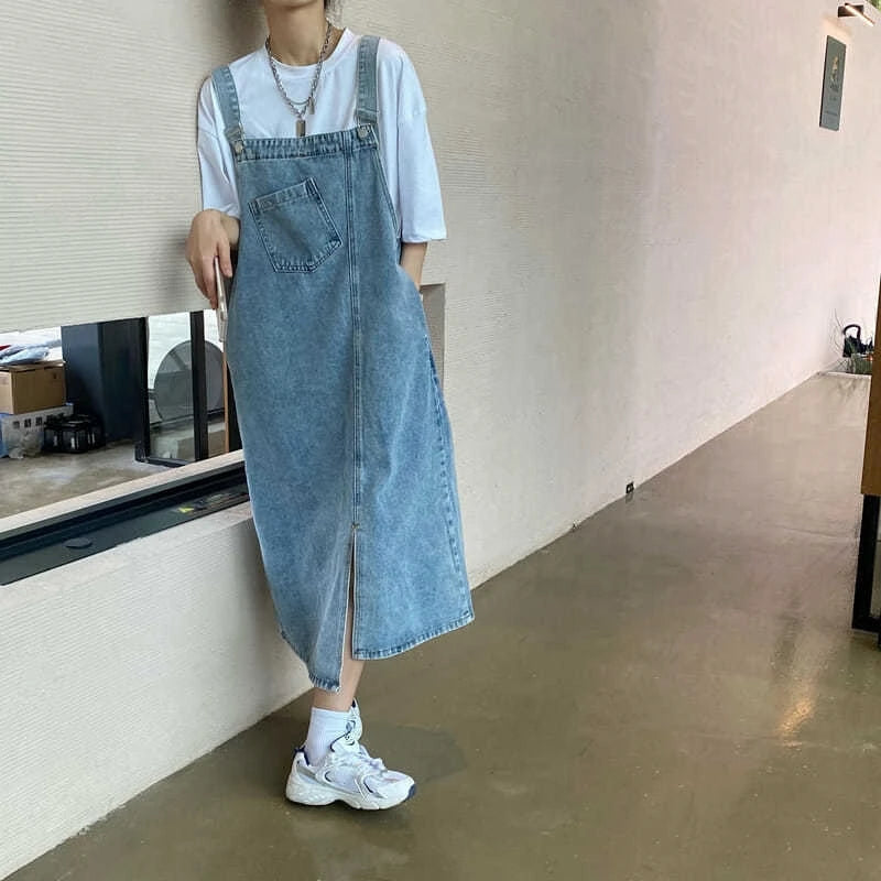 Women's Denim Overall Slip Dress