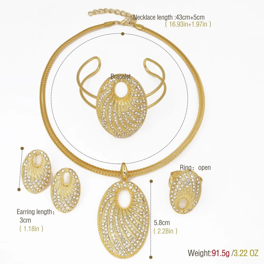 2025 Women’s 18K Gold Color Zircon Jewelry Set