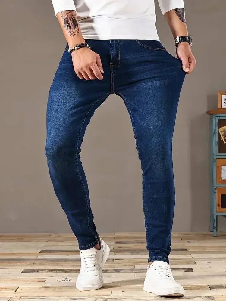 Men's Black Skinny Stretch Denim Jeans