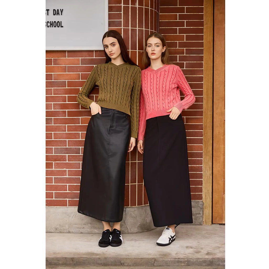 Women's Cable Knit Sweater & Skirt Set