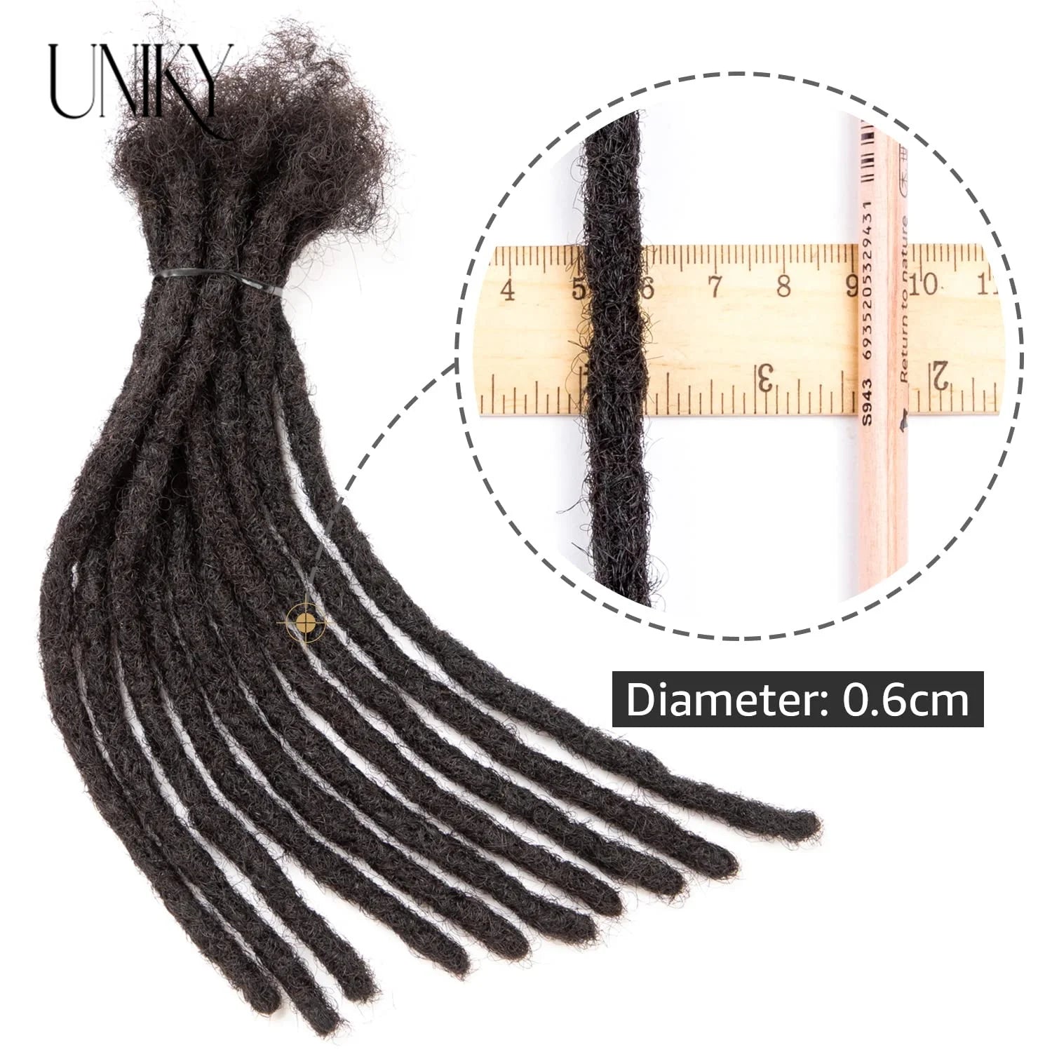 60-Strand Human Hair Dreadlocks Extensions