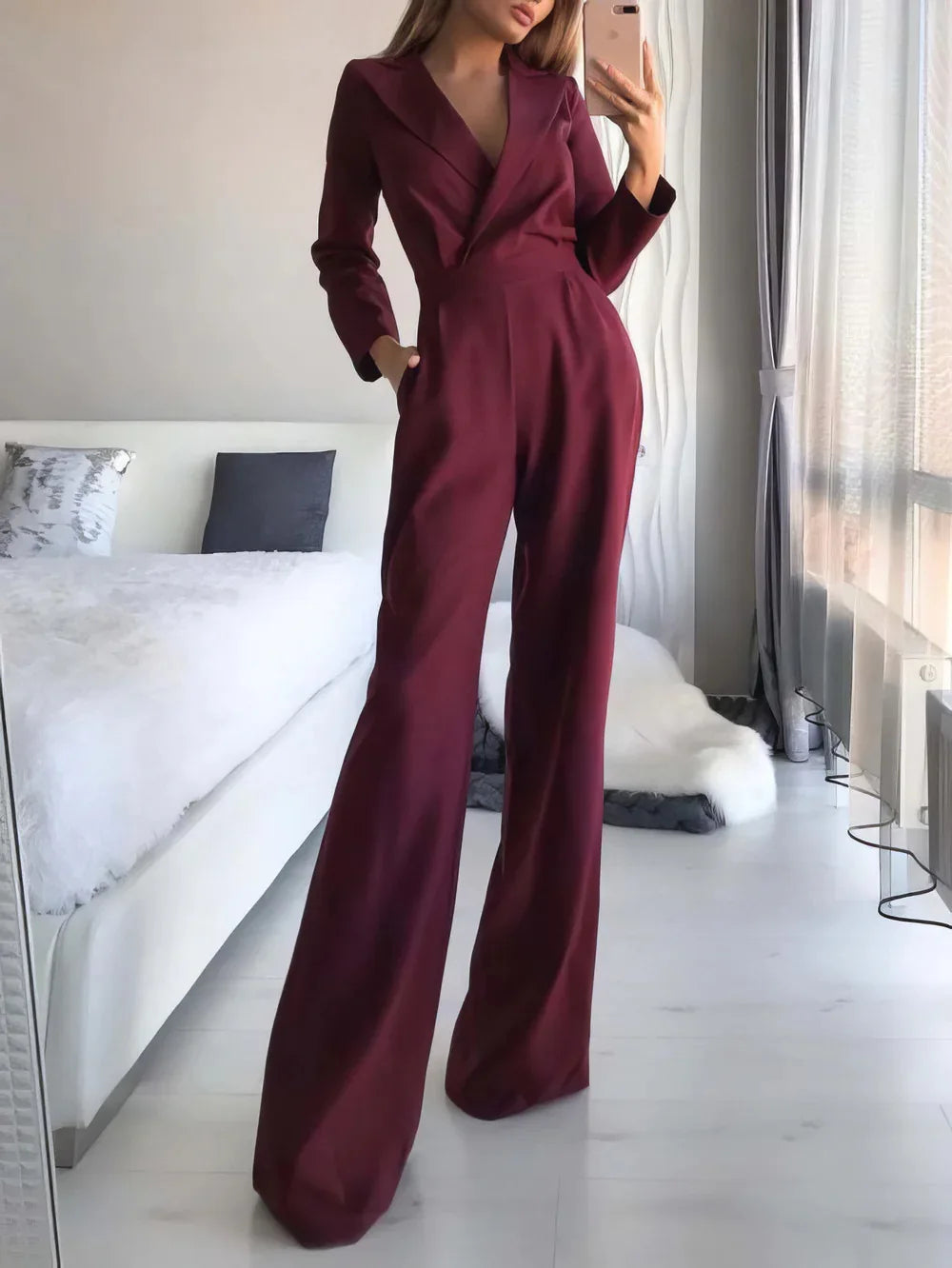 Women's High Waist Office Jumpsuit