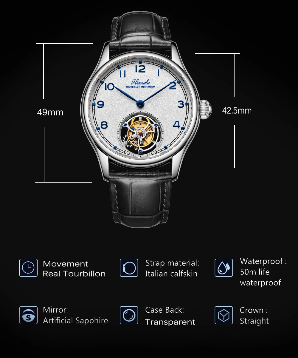 HEMUDU Flying Tourbillon Skeleton Watch