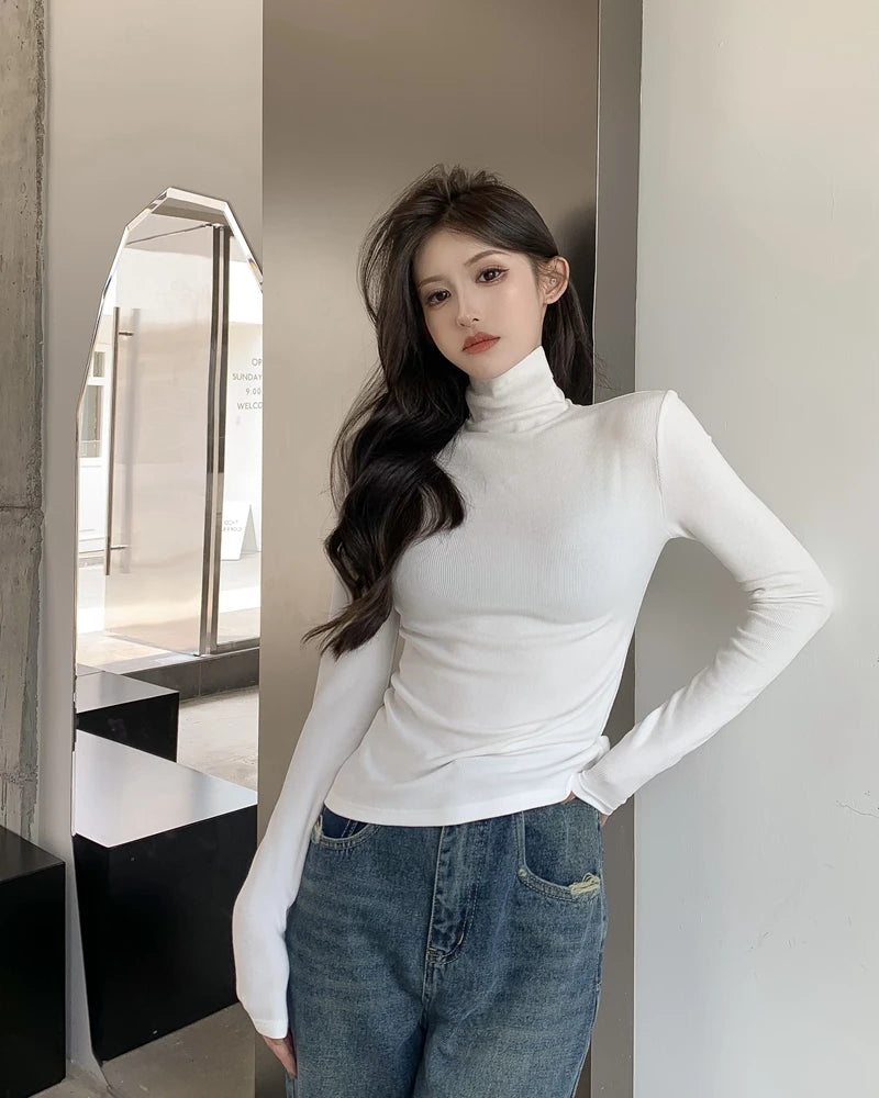 Women’s High Collar Fleece Base Layer Top