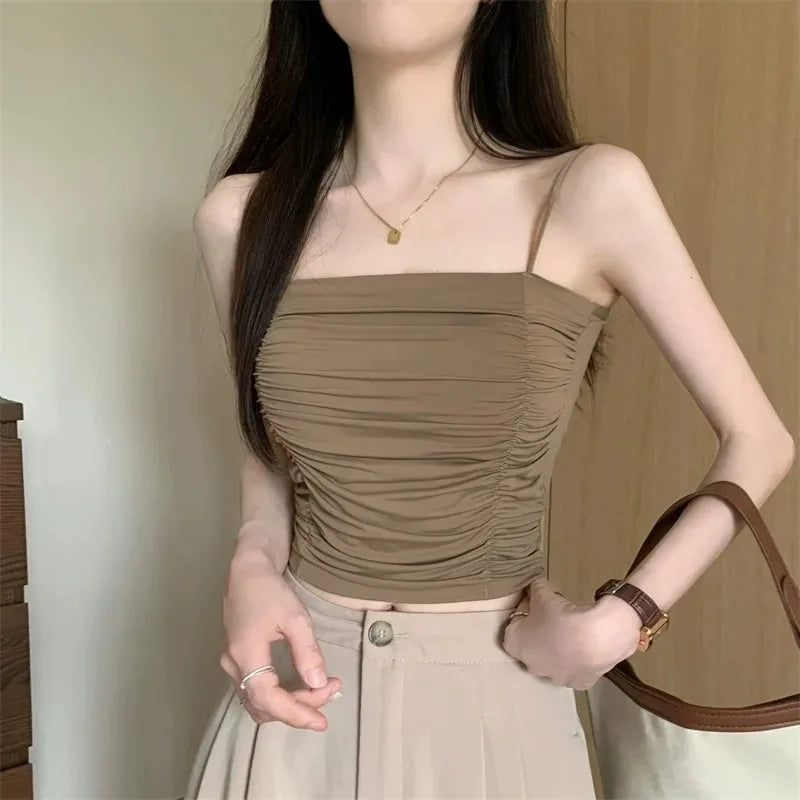 Women's White Corset Tube Top with Suspenders