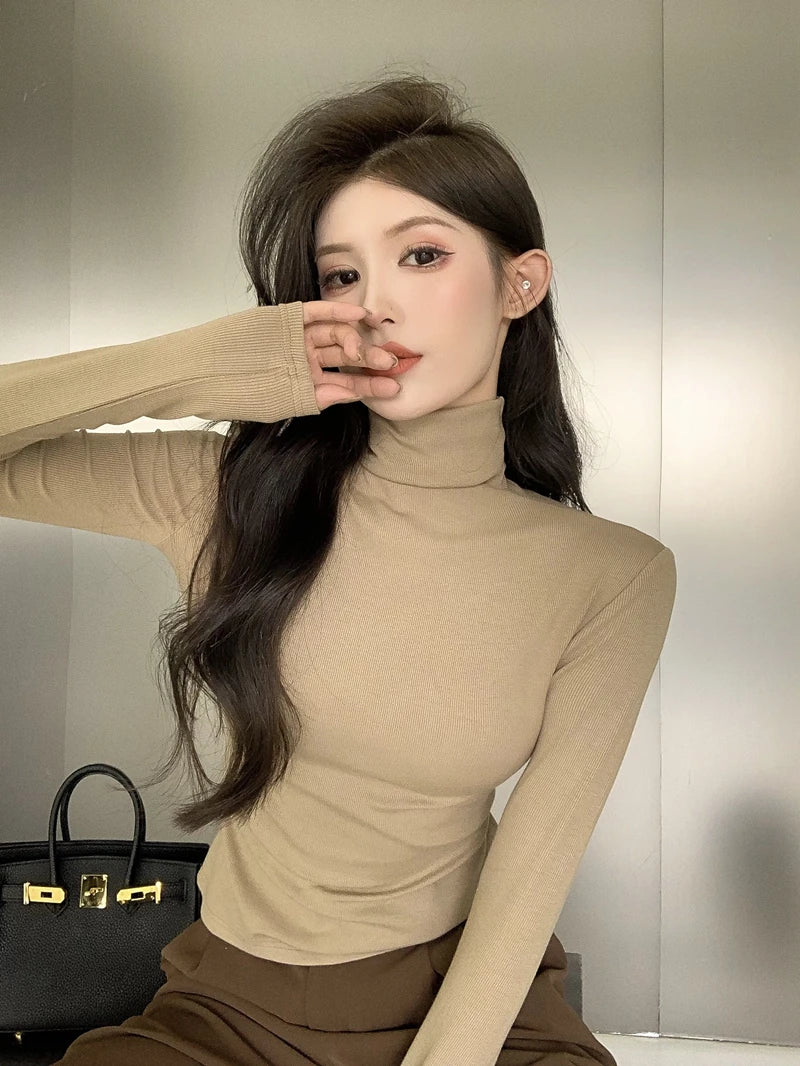Women’s High Collar Fleece Base Layer Top
