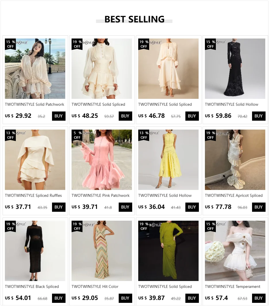 TWOTWINSTYLE Strapless Ruffle Patchwork Dress