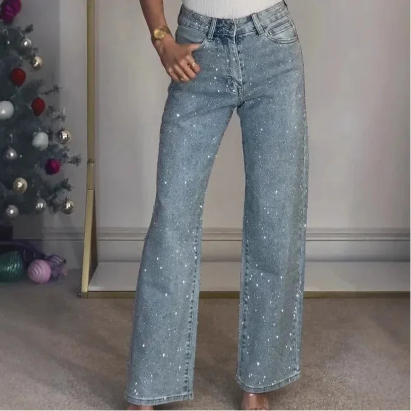 Women's High Waist Y2K Straight Mom Jeans