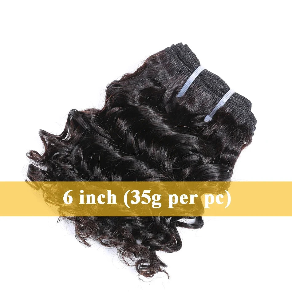 Brazilian Bouncy Curly Human Hair Bundles 6 Inch