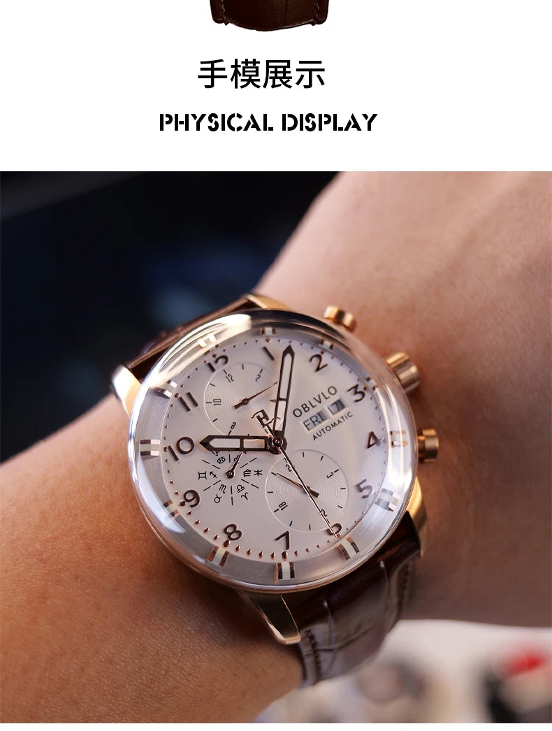 OBLVLO Men's Automatic Sapphire Watch