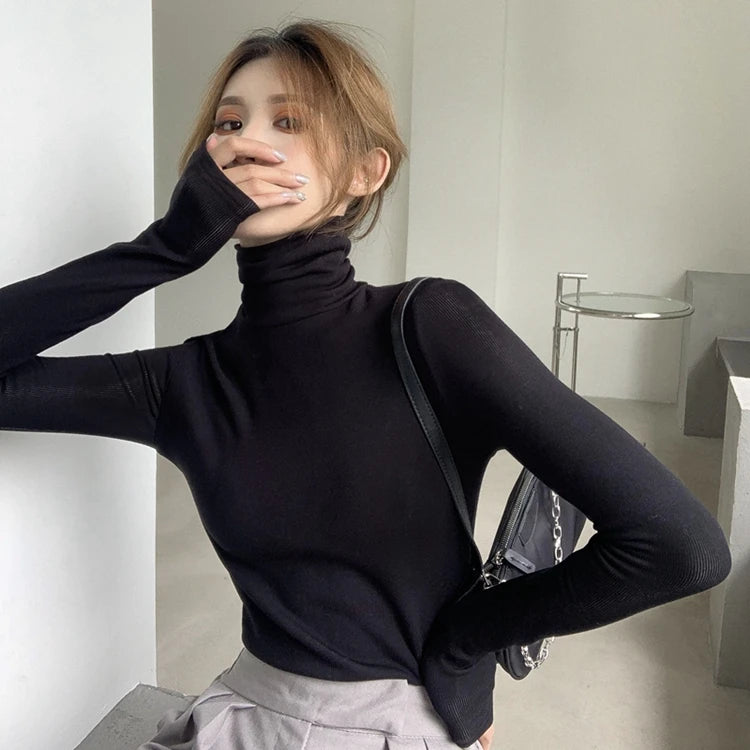 Women’s High Collar Fleece Base Layer Top