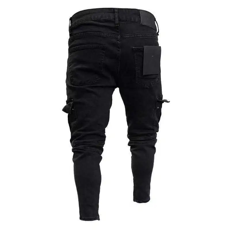 Men's Stretch Cargo Jeans with Side Pockets