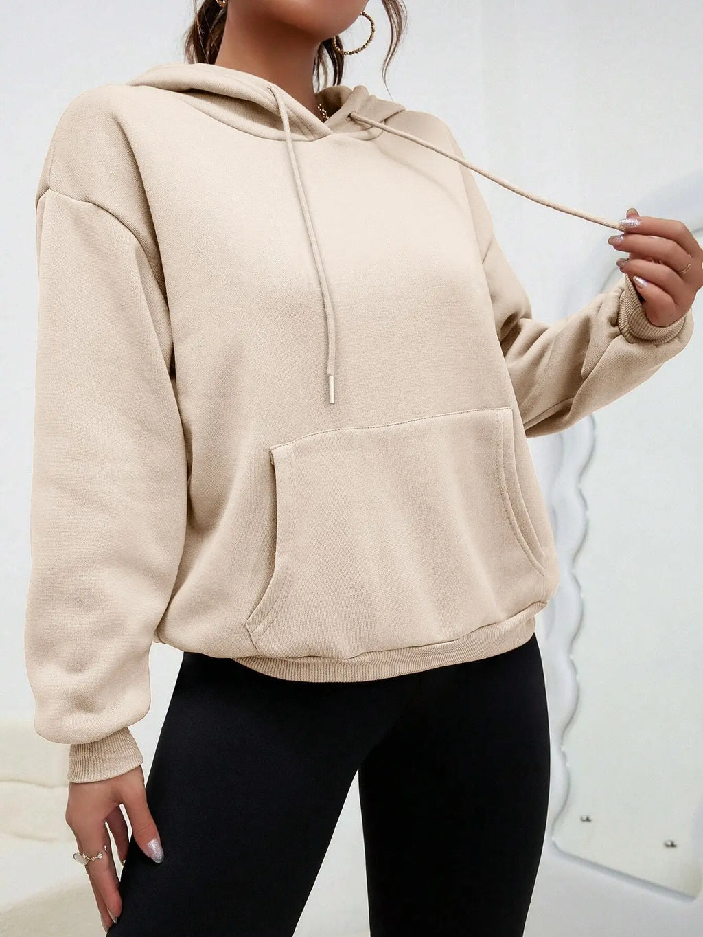 Unisex Solid Color Fleece Hoodie