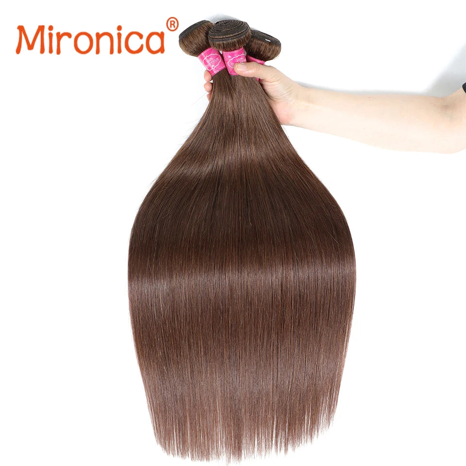Straight Chocolate Brown Remy Human Hair Bundles