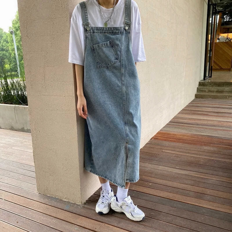 Women's Denim Overall Slip Dress