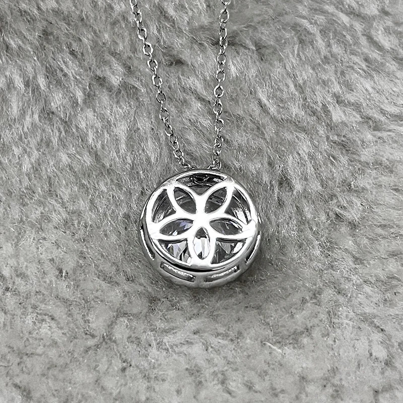 JoyceJelly 5CT Colorful Moissanite Sterling Silver Necklace
