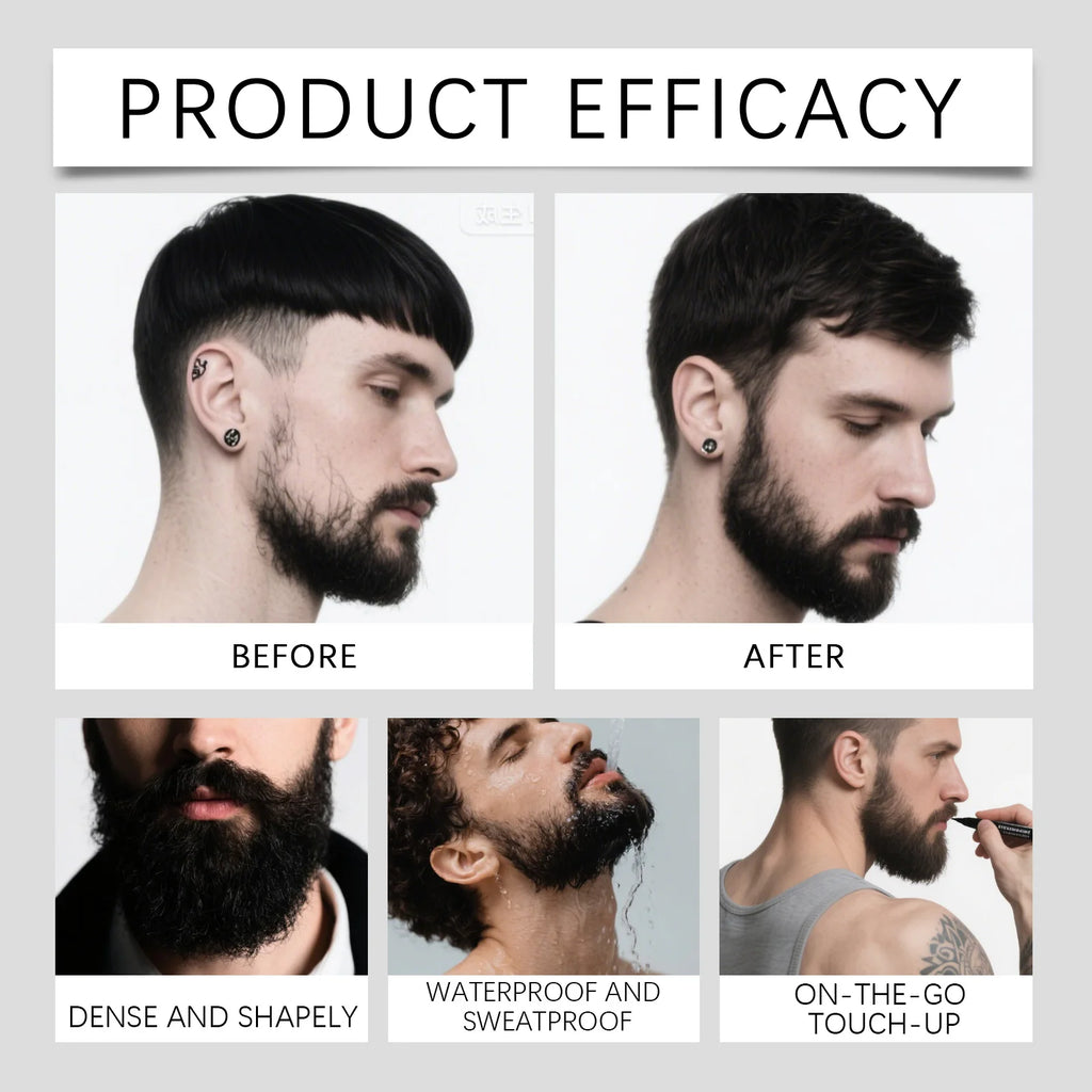 "Instant Beard Filler Pen With Brush Comb Disposable Waterproof