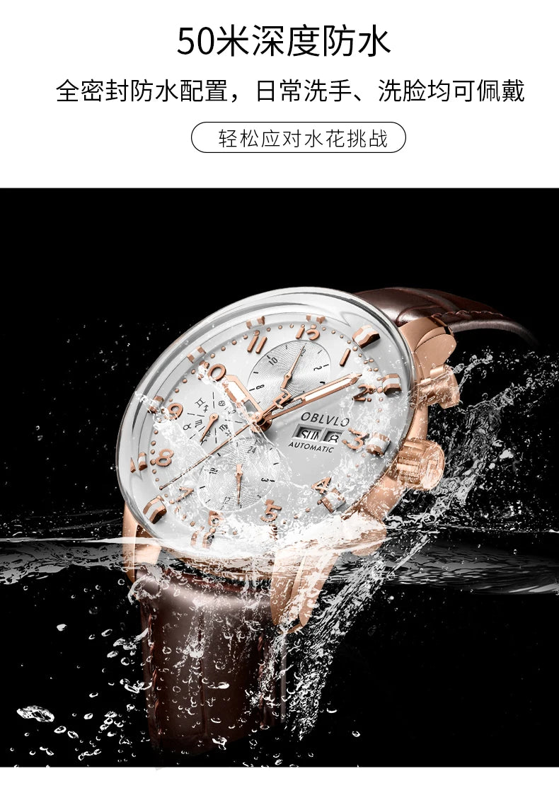 OBLVLO Men's Automatic Sapphire Watch