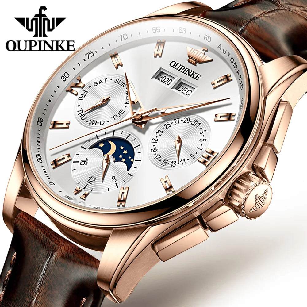 OUPINKE Luxury Automatic Moon Watch