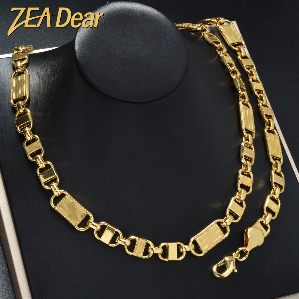 ZEADear Gold Chain Necklace & Bracelet Jewelry Set