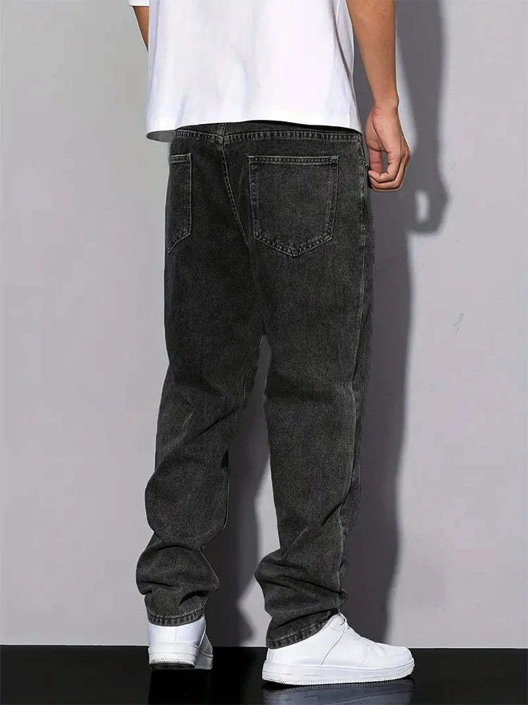 Men's Vintage Y2K Wide-Leg Straight Denim Jeans