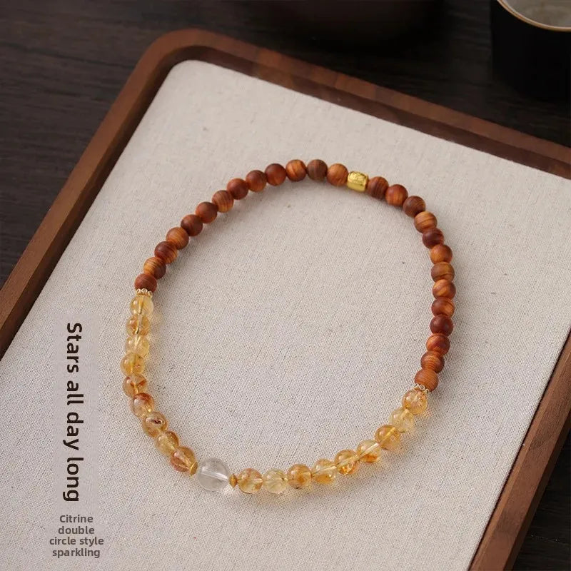 Original Yellow Crystal Double Wrap Bracelet for Men & Women