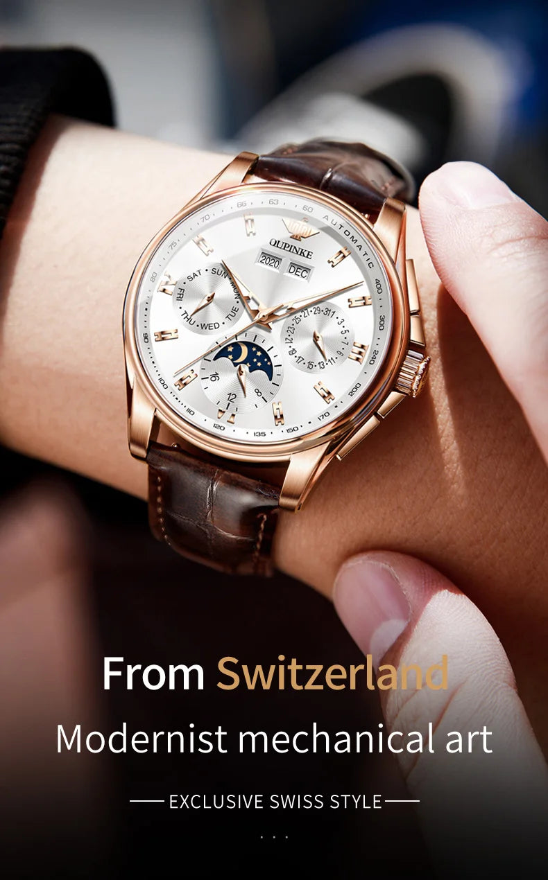 OUPINKE Luxury Automatic Moon Watch