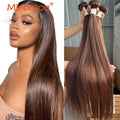 Straight Chocolate Brown Remy Human Hair Bundles