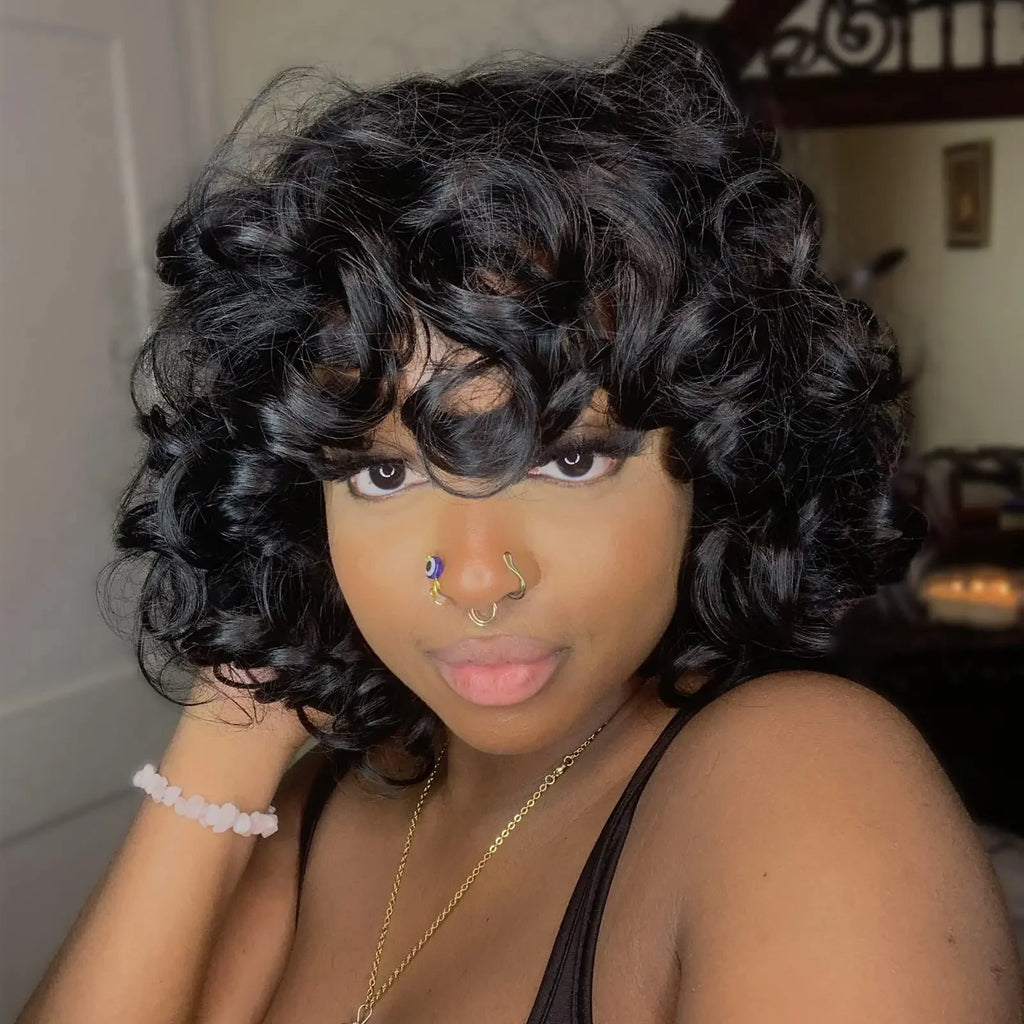 Brazilian Bouncy Curly Human Hair Bundles 6 Inch