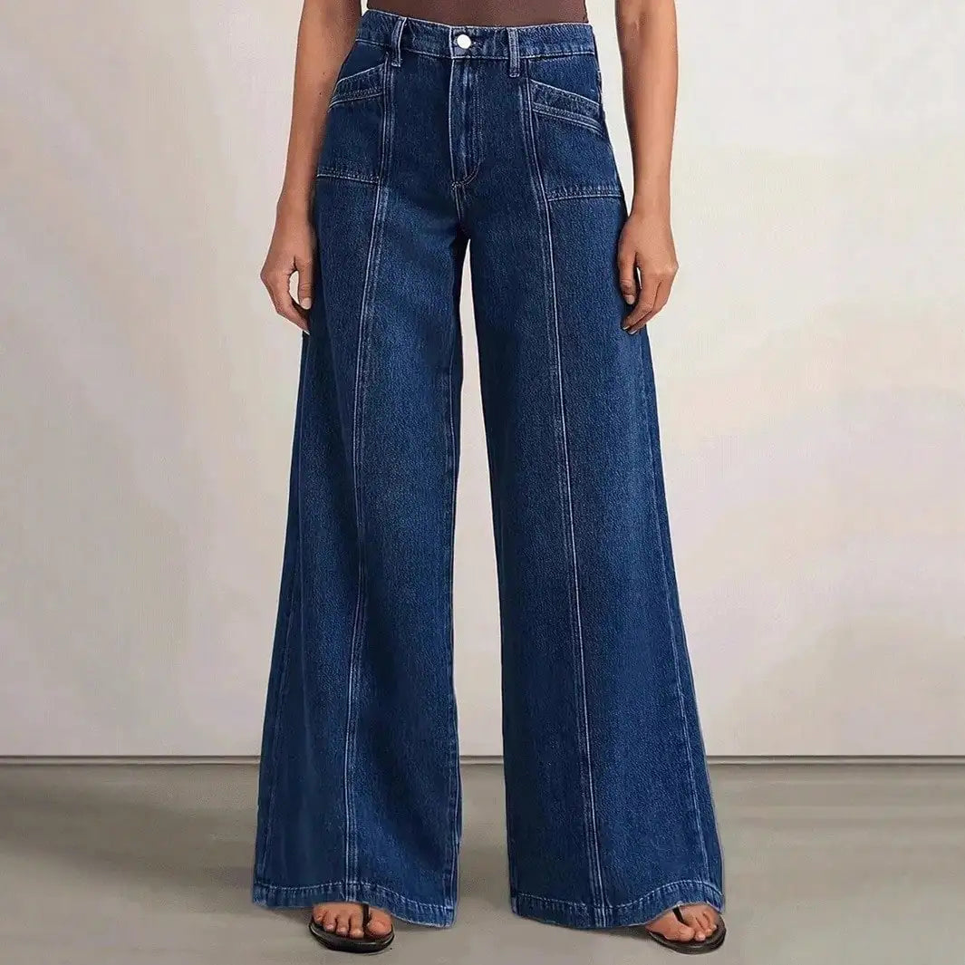 Women’s Deep Blue Wide Leg Denim Jeans