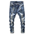 Men’s Slim Fit Light Blue Ripped Stretch Jeans