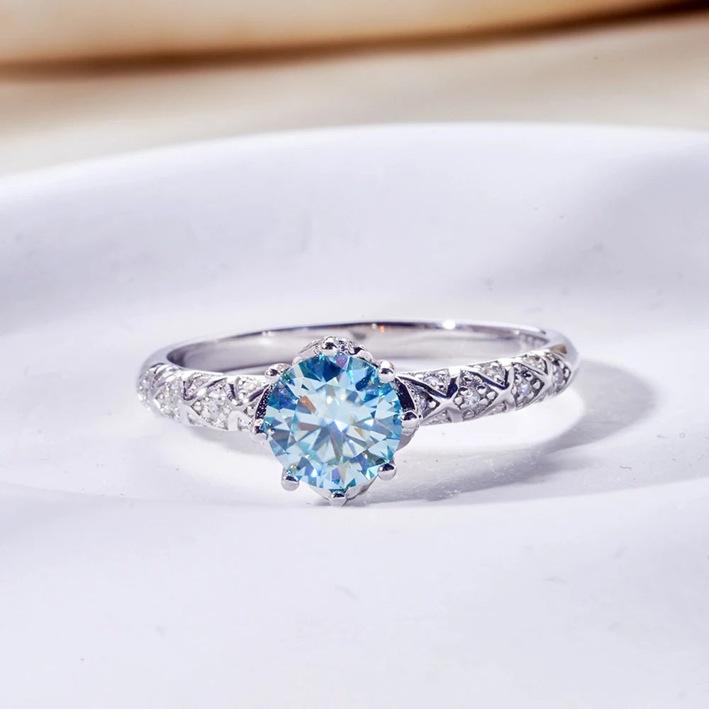 JoyceJelly 1 Carat Moissanite Sterling Silver Jewelry Set