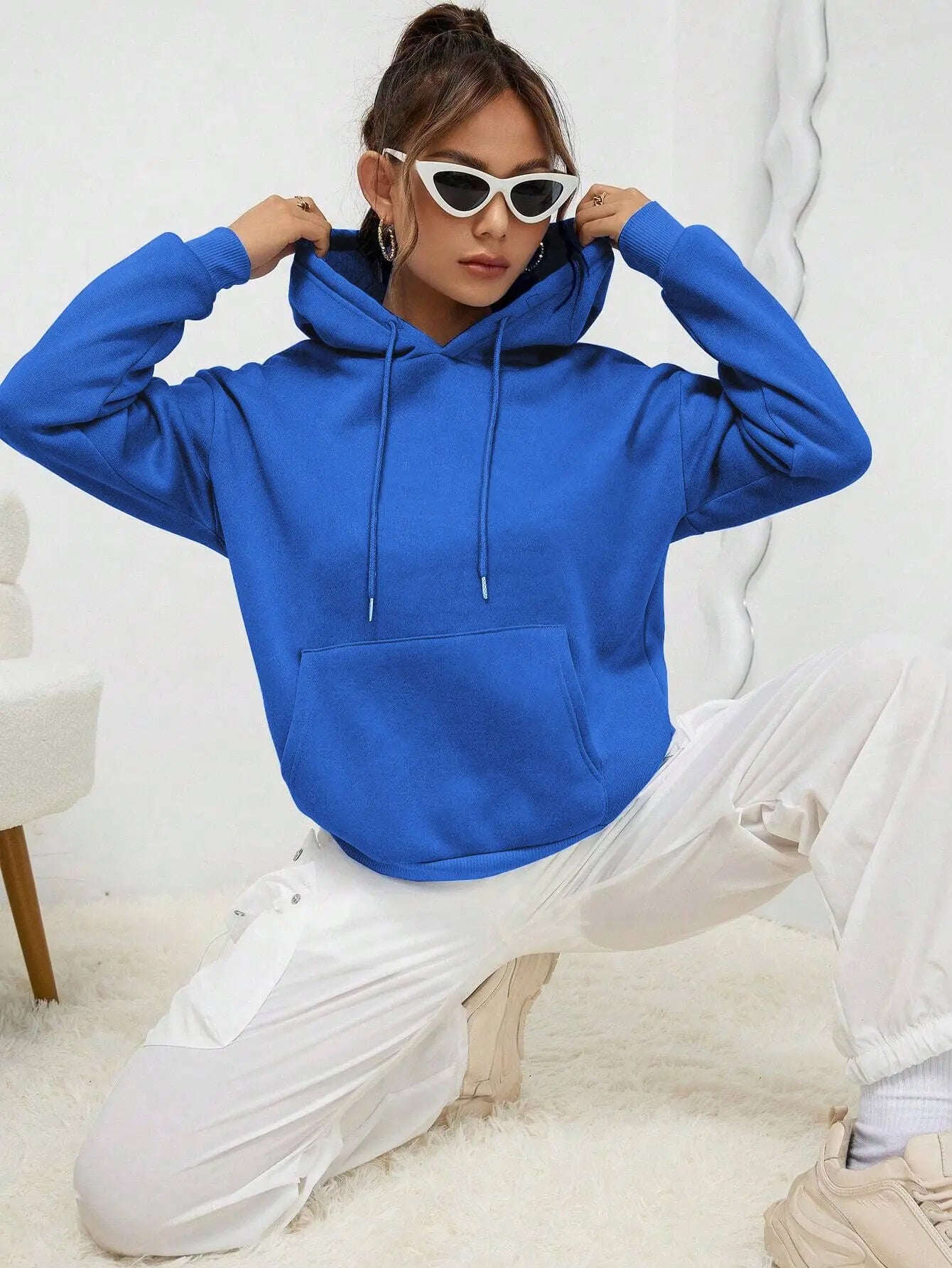 Unisex Solid Color Fleece Hoodie