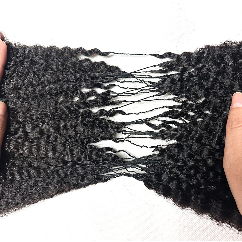 Kinky Straight Knotless Human Hair Crochet Extensions