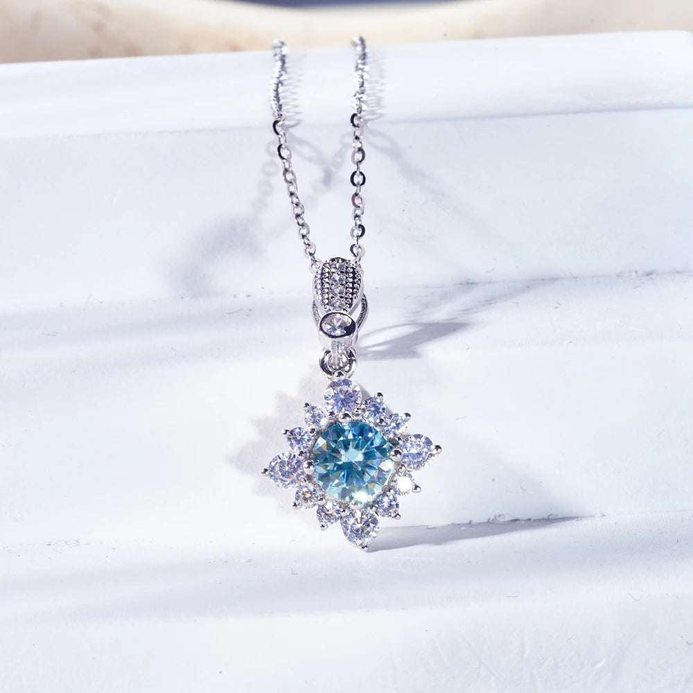 JoyceJelly 1 Carat Moissanite Sterling Silver Jewelry Set