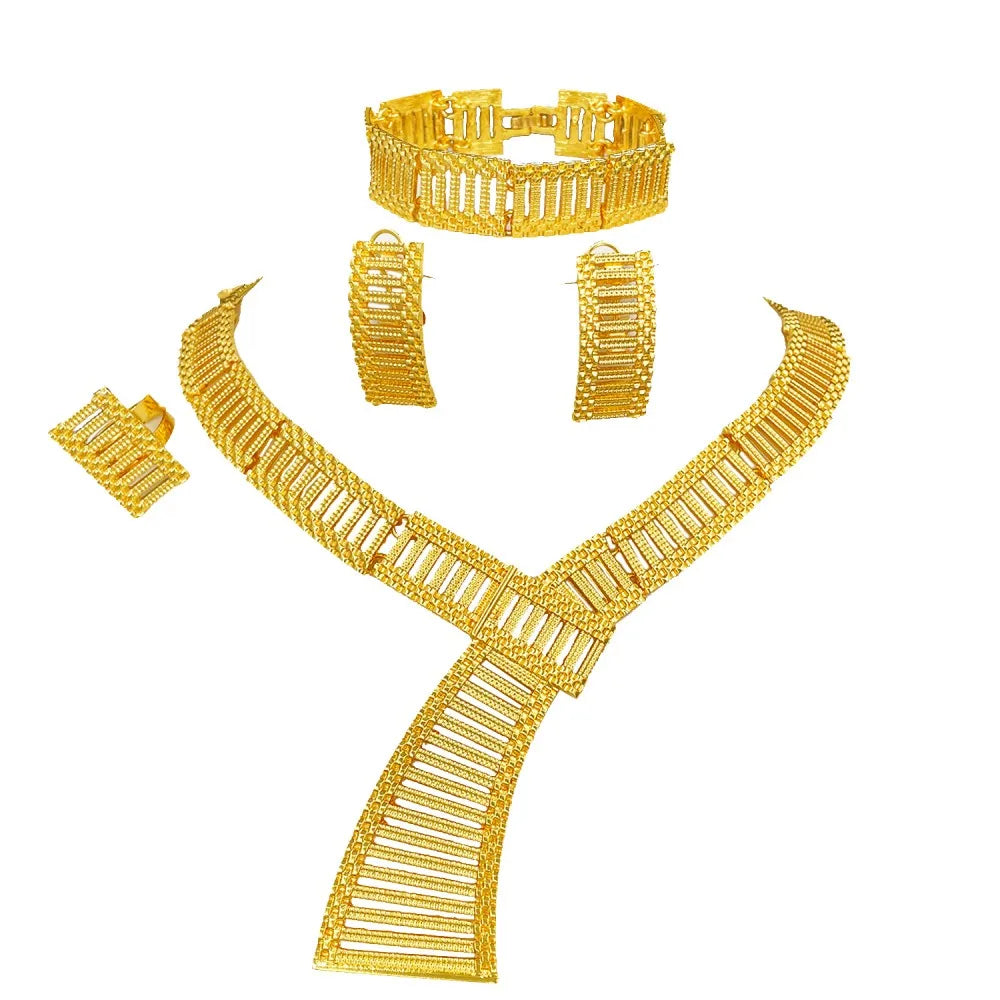 Luxury 18K Gold Plated Statement Jewelry Set