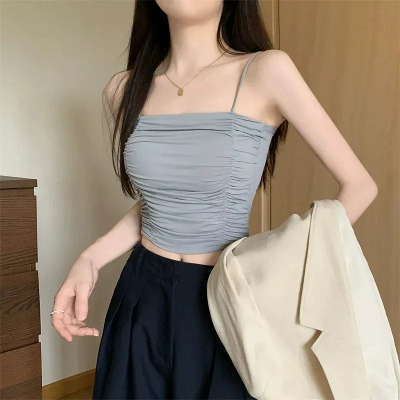 Women's White Corset Tube Top with Suspenders