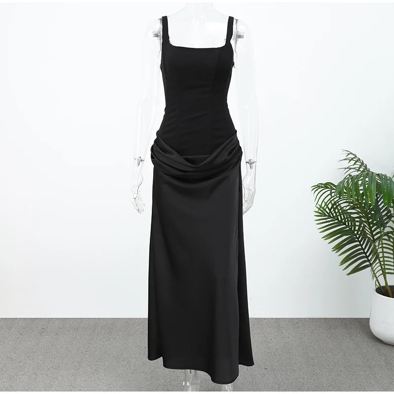 Women's Elegant Pleated Sling Party Dress
